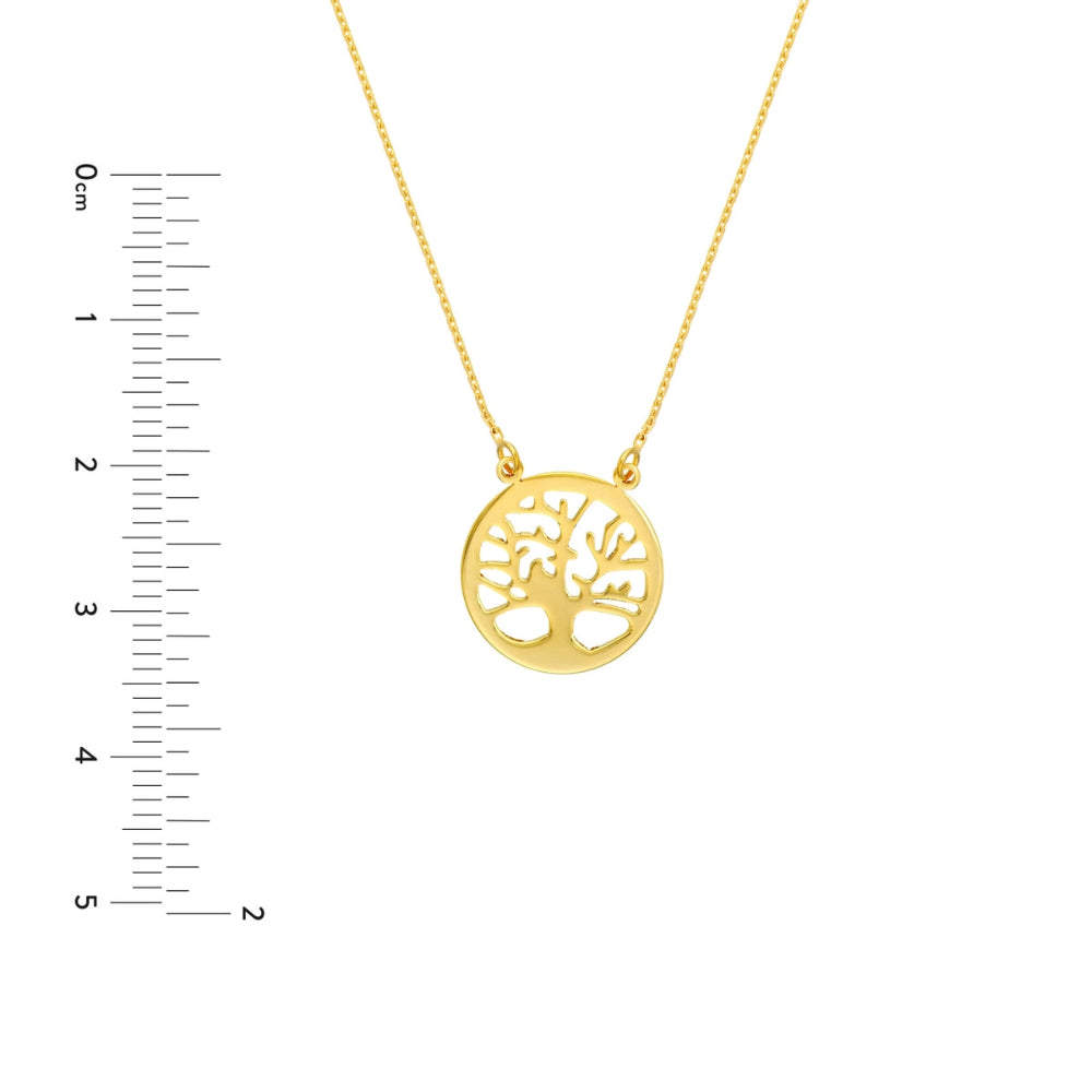 18-Inch 14k Yellow Gold Tree of Life Design Necklace