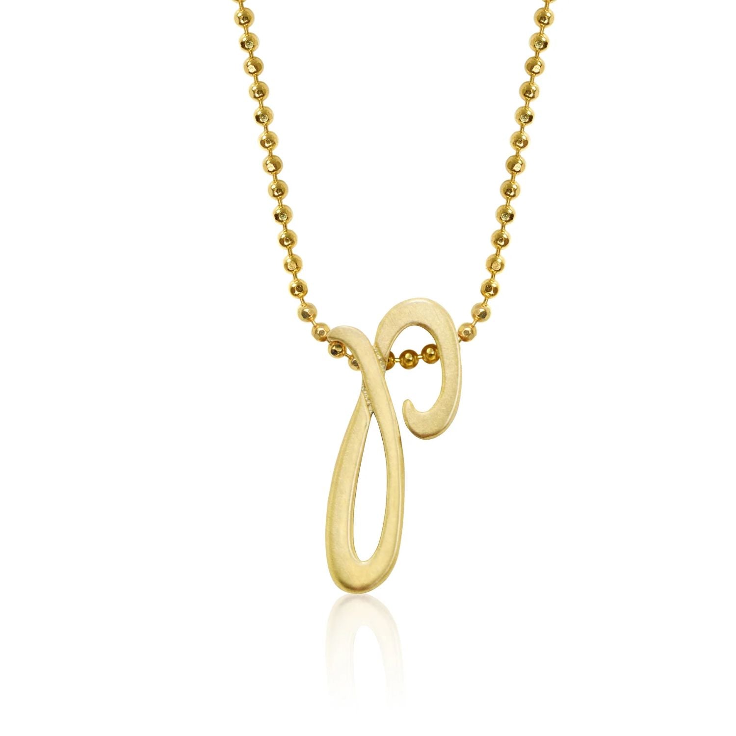 14k Yellow Gold Alex Woo Little Autograph Letter Pendant for Signature Style Jewelry