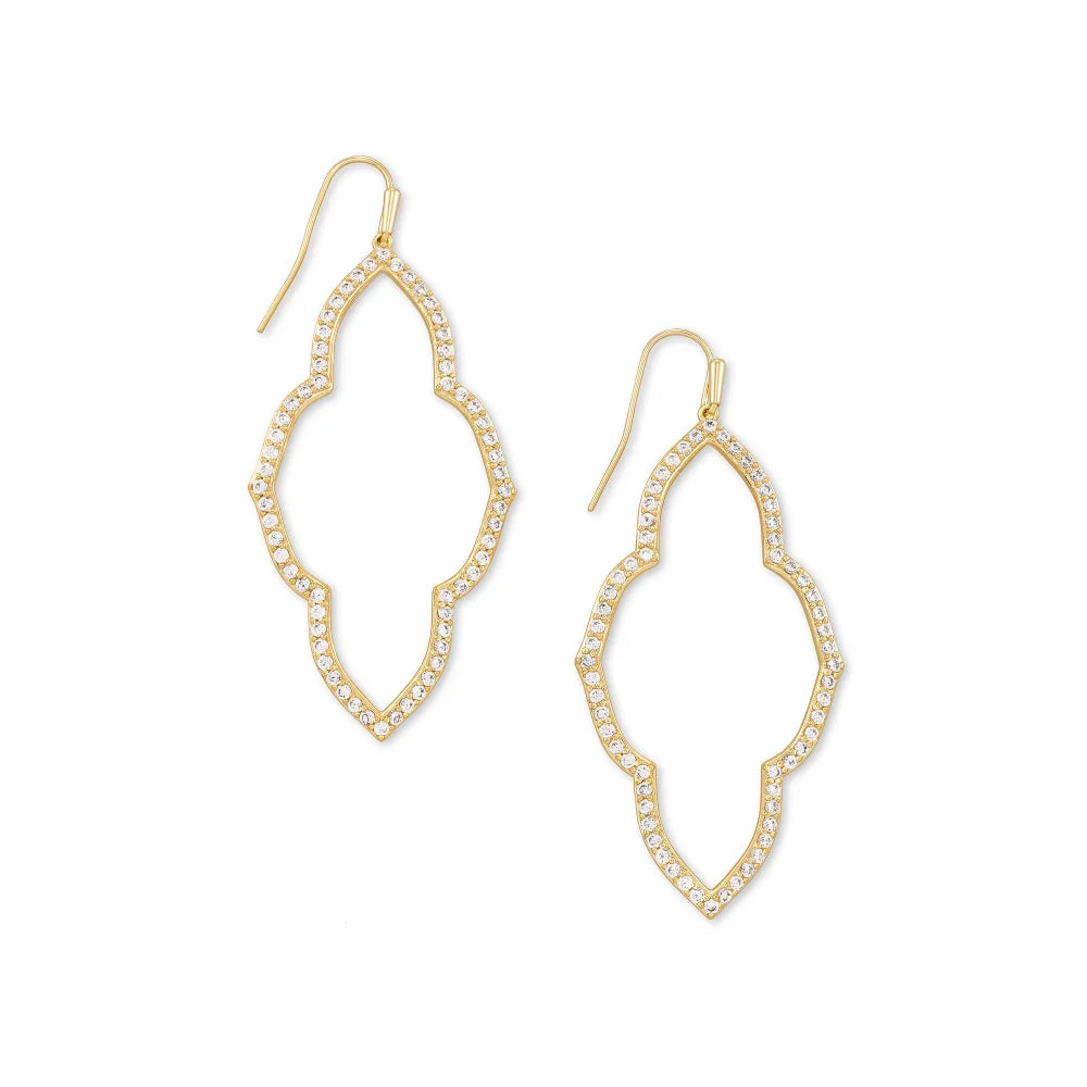Kendra Scott's Sparkling White Crystal Abbie Open Frame Earrings