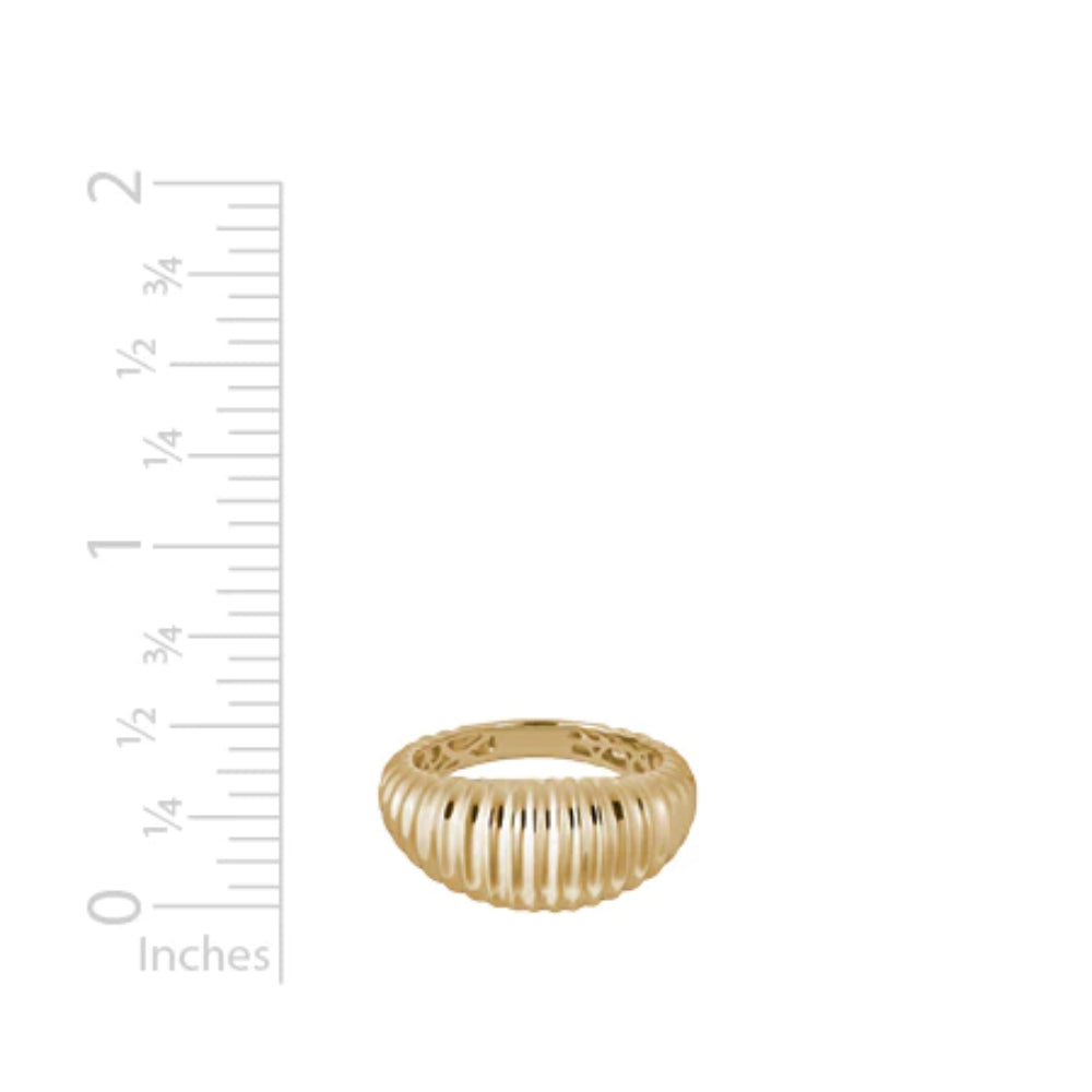 14-karat Tapered Dome-shaped Gold Ring for Daily and Special Occasion Wear