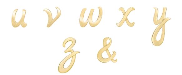 14k Yellow Gold Alex Woo Little Autograph Letter Pendant for Signature Style Jewelry