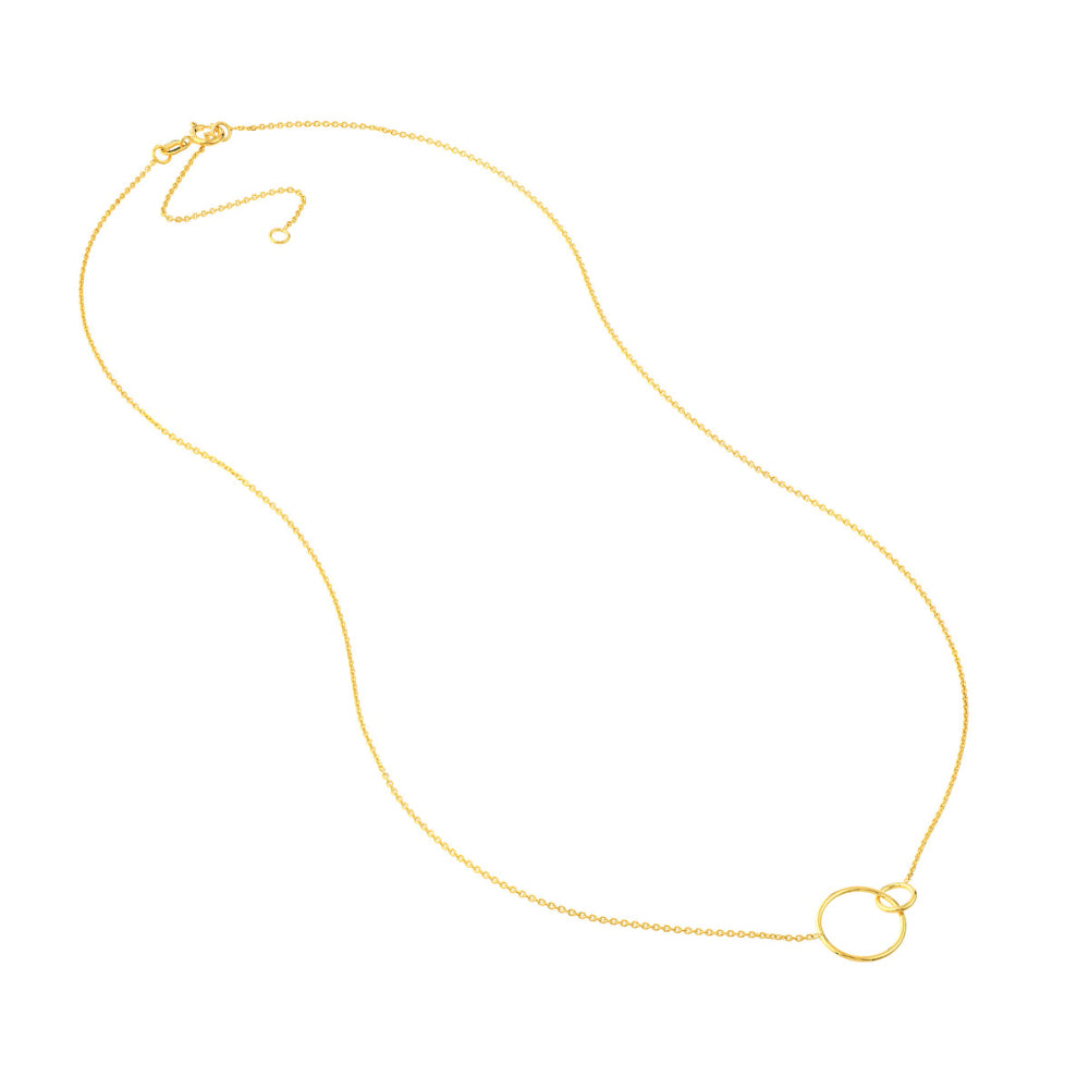 Elegant 14k Gold Intertwined Circles Necklace for Stylish Look