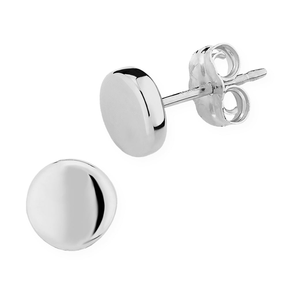 Stylish 6mm 14k Gold Flat Round Stud Earrings for Timeless Elegance