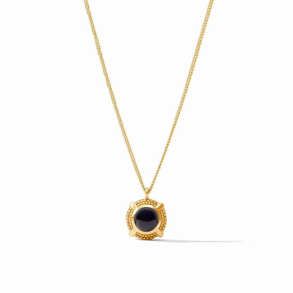 Julie Vos Adjustable 24K Gold Plated Cabochon Solitaire Necklace