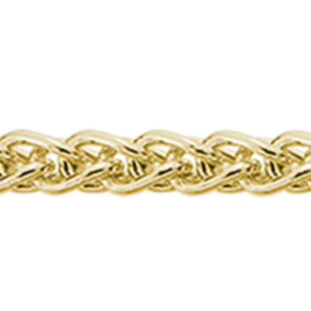14k Gold Adjustable Wheat Style Necklace Chain, Length Ranging from 16 to 18 Inches