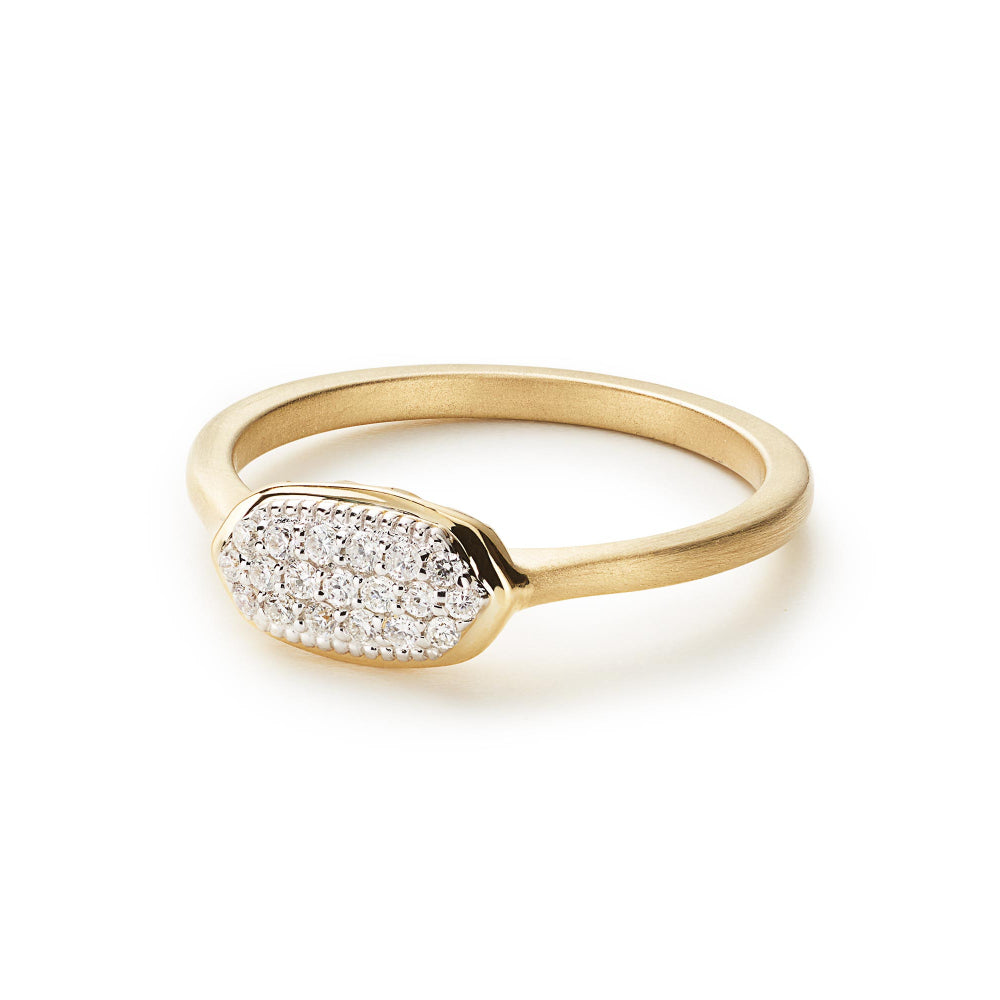 Kendra Scott's Exquisite Isa 14k Gold Pave White Diamond Ring for Timeless Elegance
