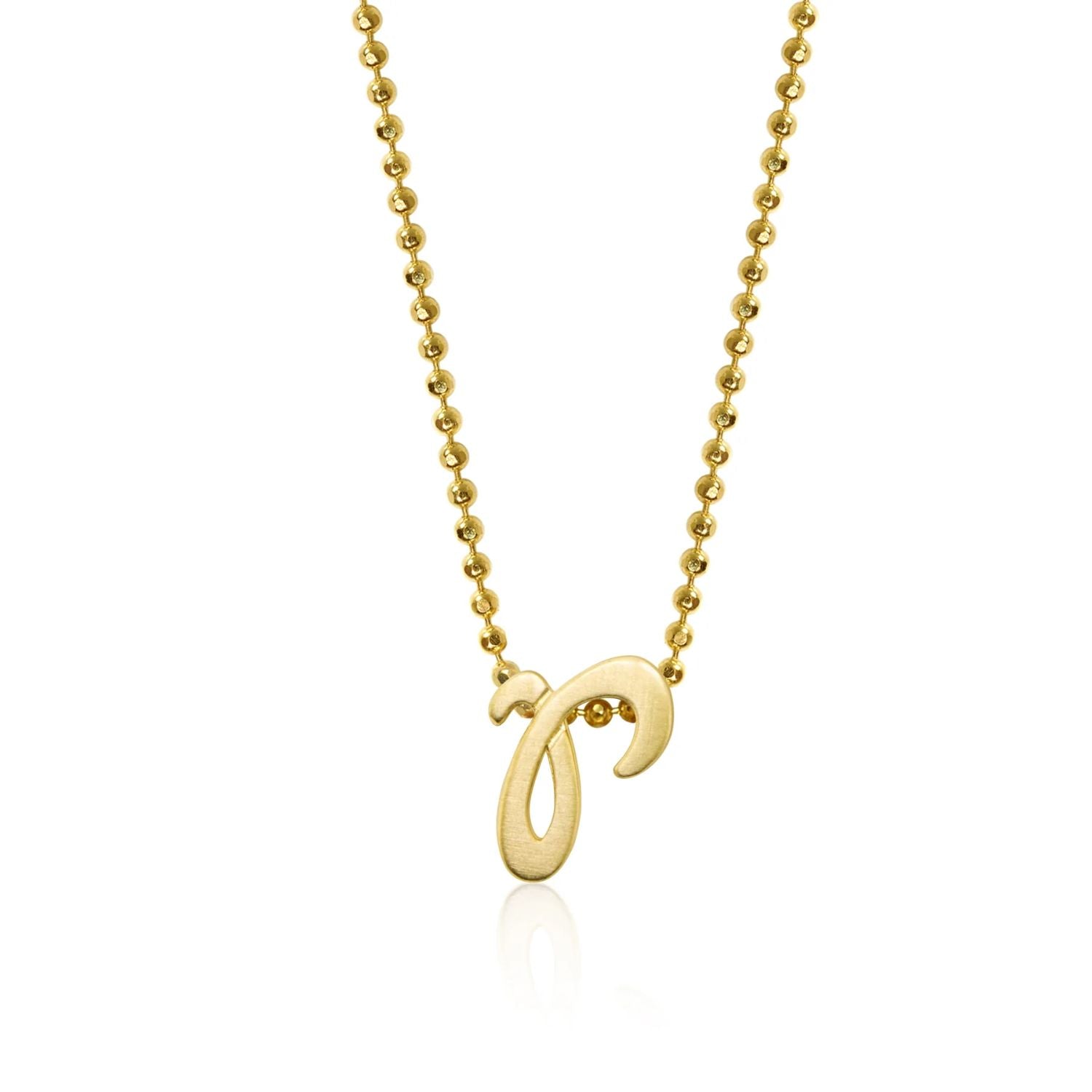 14k Yellow Gold Alex Woo Little Autograph Letter Pendant for Signature Style Jewelry