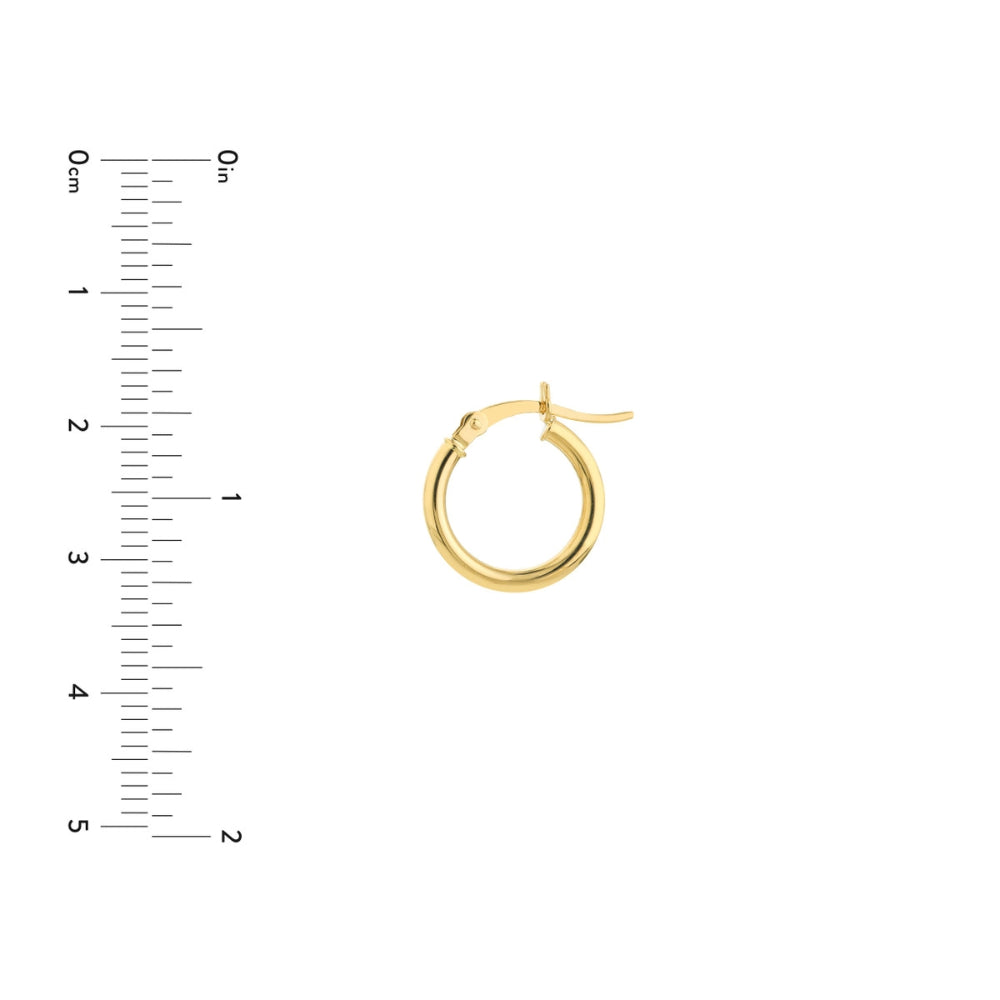 Exquisite 14k Yellow Gold Polished Hinge Clasp Hoop Earrings