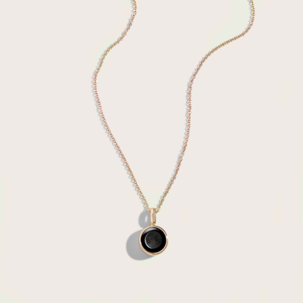 Stunning Gold Moonglow Sky Light Moon Phase Jewelry Necklace