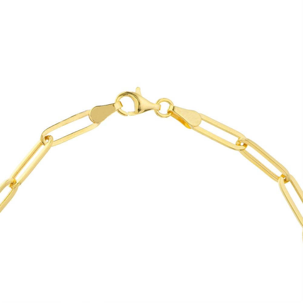 14k Gold Interlocked Disc and Paper Clip Design Chain Bracelet for a Bold Look
