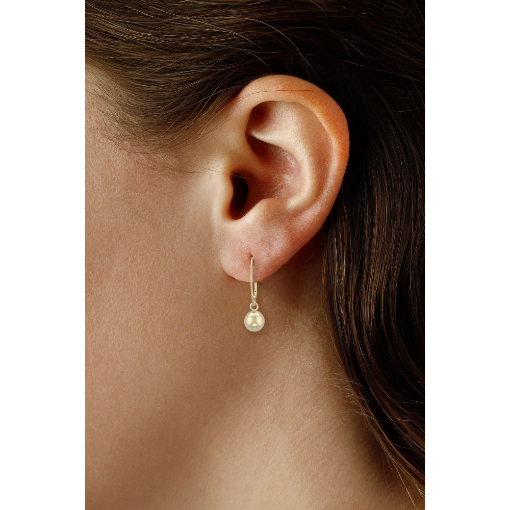 Exquisite 14k Gold Mini Sweeping Bead Stud Earrings for Women