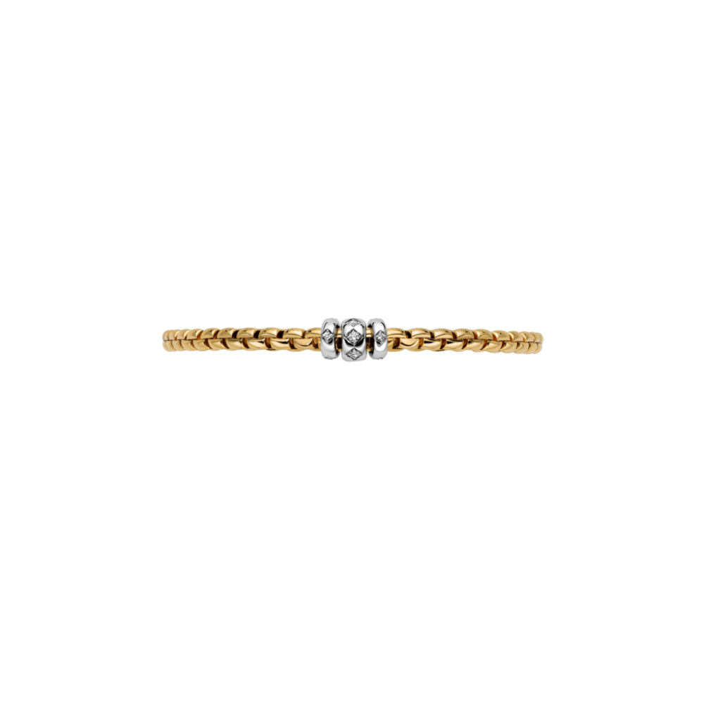 Fope Eka 18k Gold Diamond-Embedded Flexible Bracelet