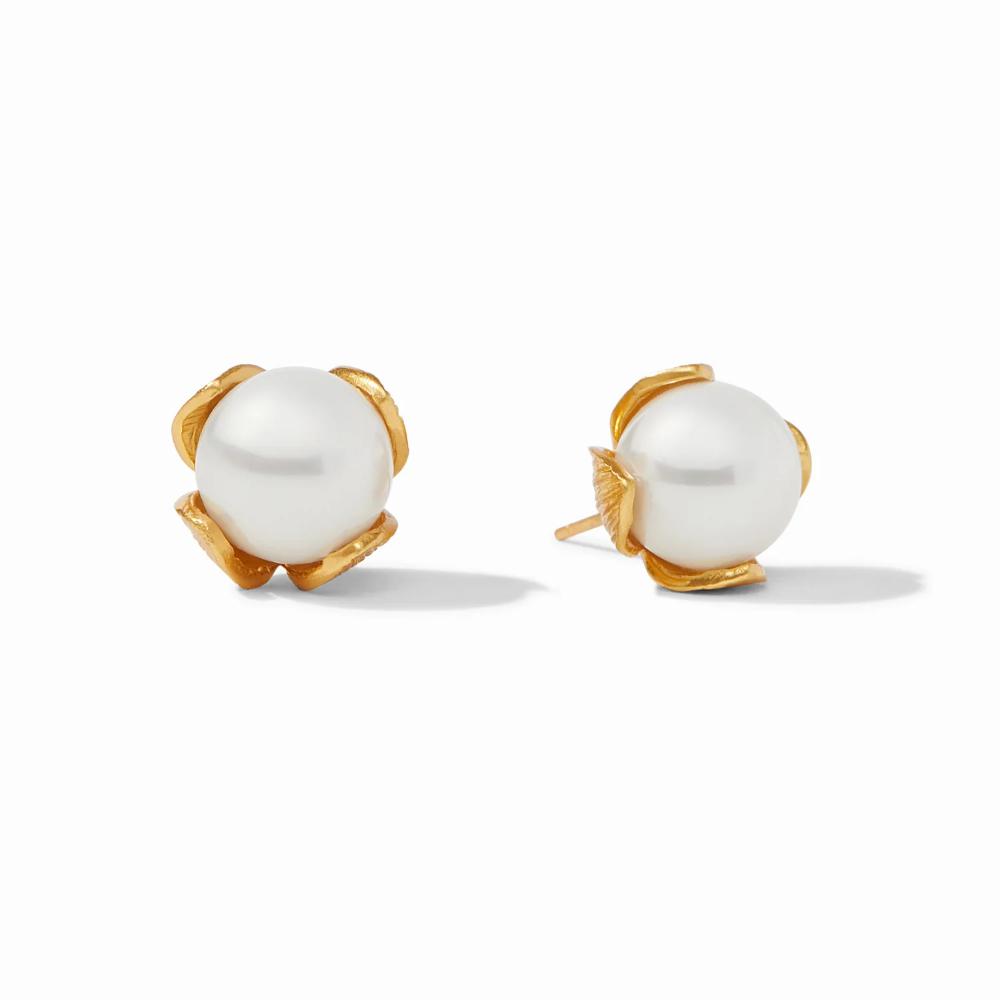 Julie Vos Penelope Gold-Plated Shell Pearl Stud Earrings