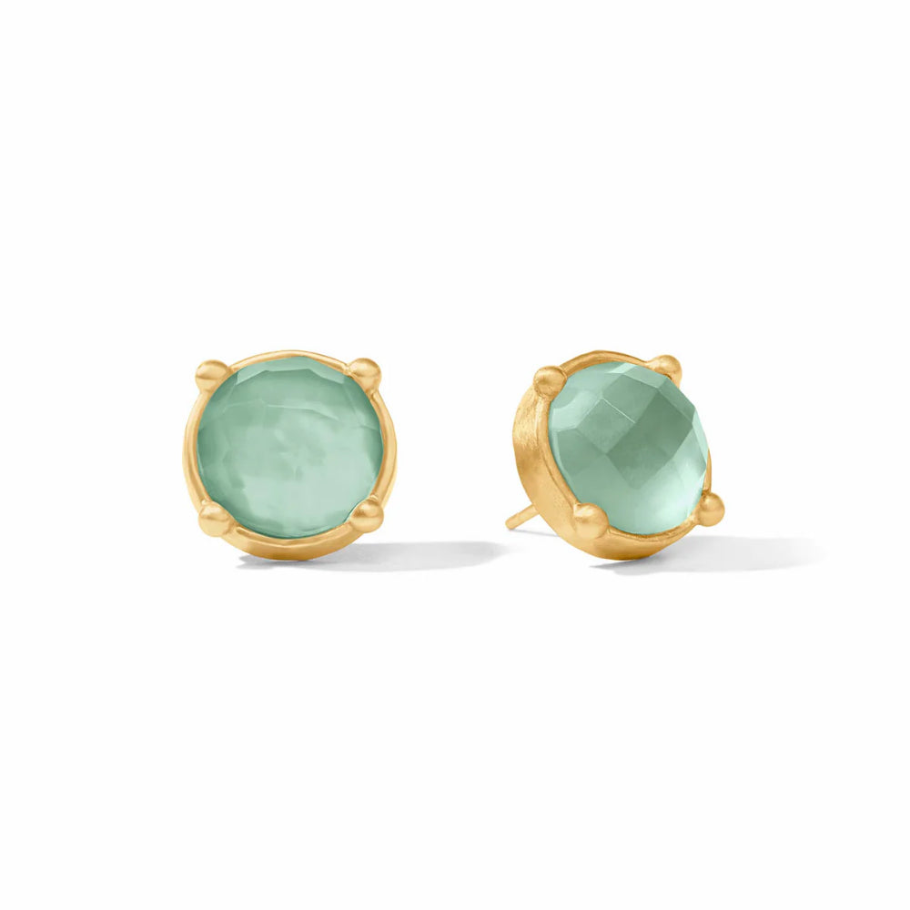 Julie Vos Honey-Style Stud Earrings with Sparkling Gemstone