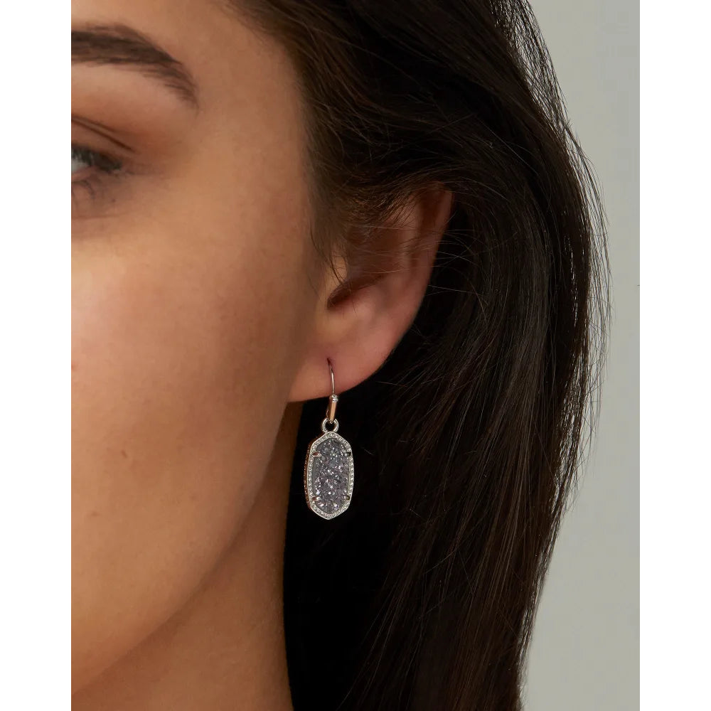 Kendra Scott Platinum Drusy Lee Drop Style Fashion Earrings for Everyday Wear