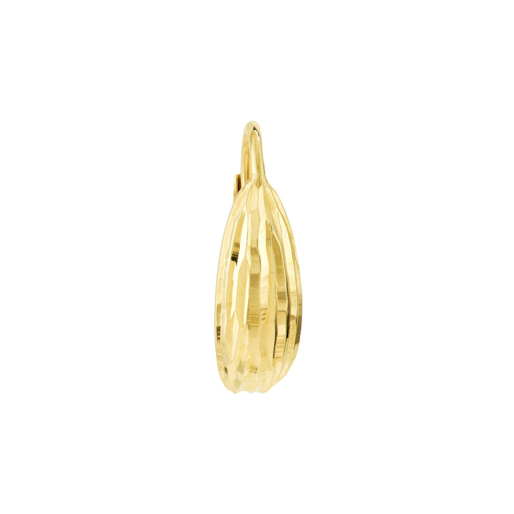 14k Yellow Gold Diamond - Cut Curved Petite Earrings for Any Occasion