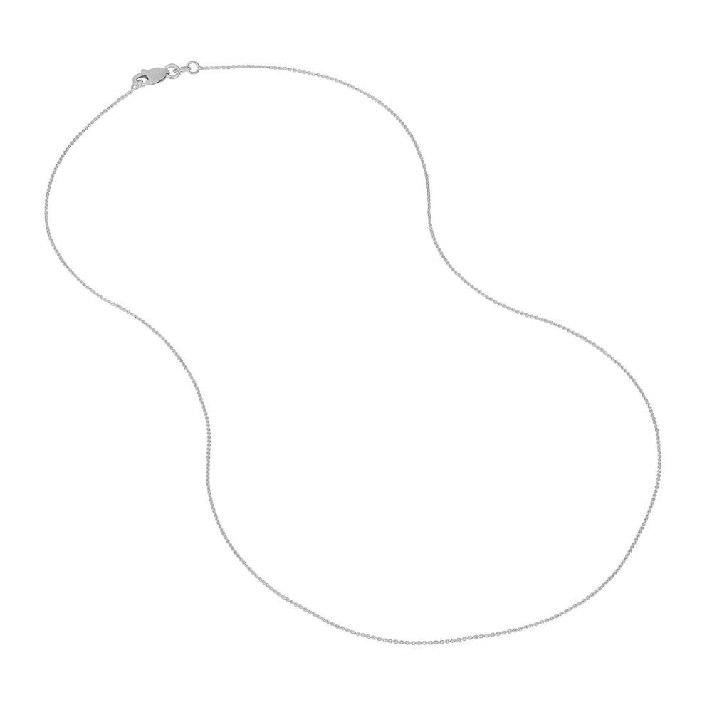 18-Inch 0.7mm 18K White Gold Cable Chain for Jewelry Decoration
