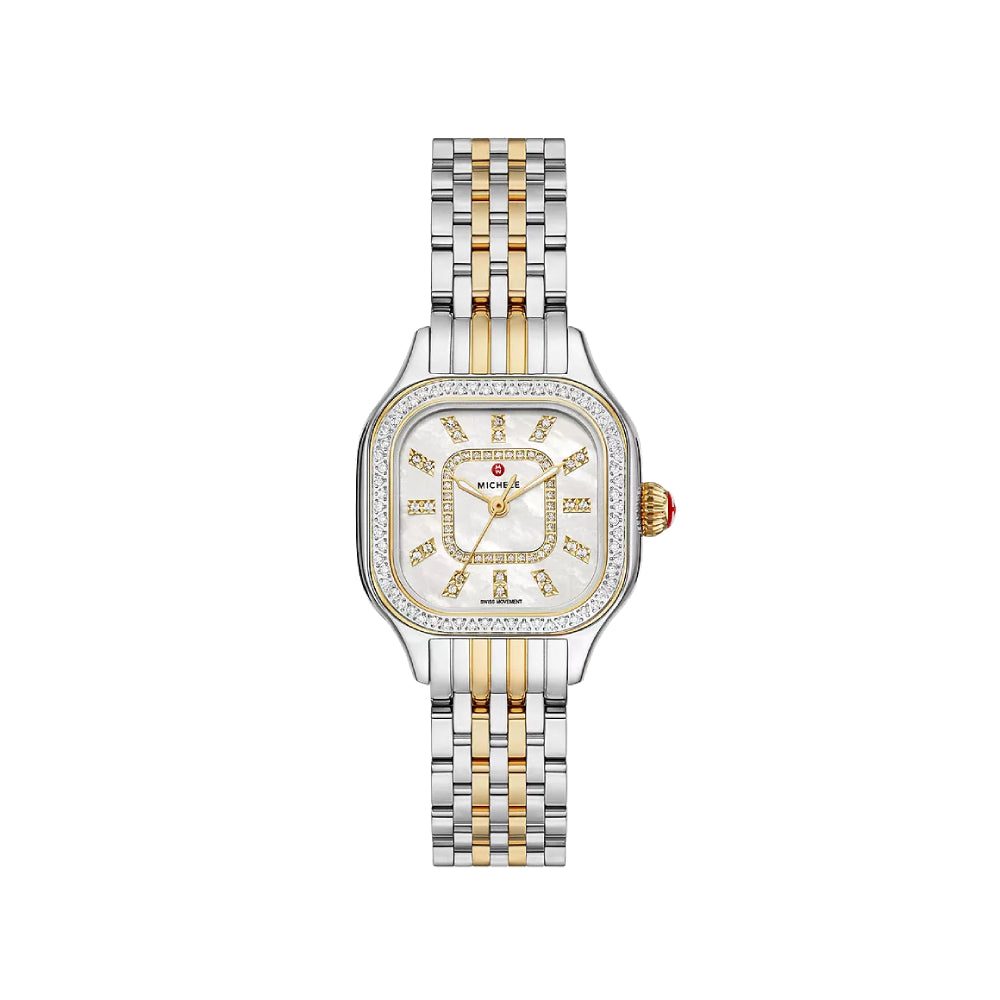 Michele Meggie Two-Tone Stainless Steel Watch with 124 Sparkling Diamonds