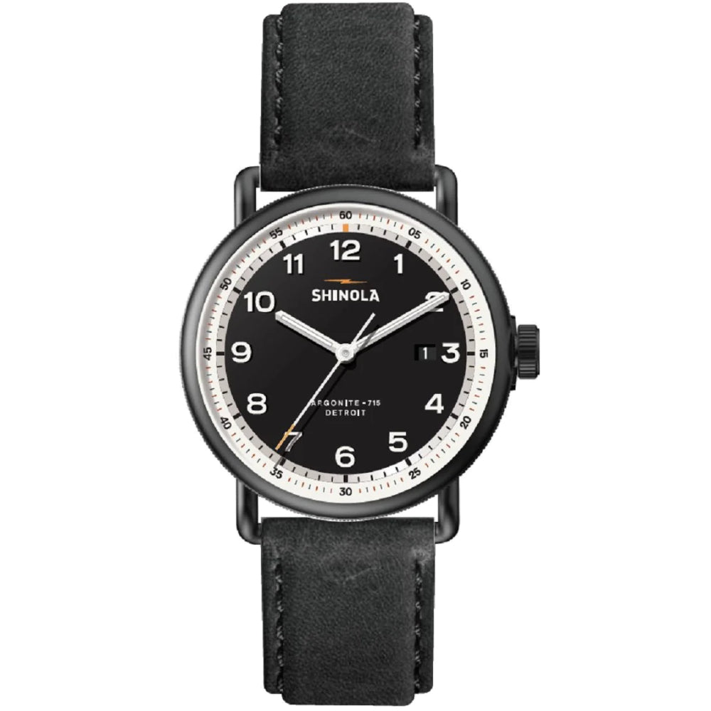 Shinola Canfield Model C56 Men's Luxury Watch, 43mm with Black Dial and Gunmetal Case