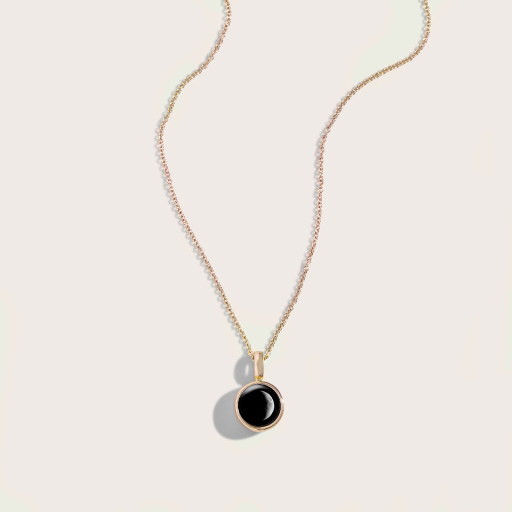 Stunning Gold Moonglow Sky Light Moon Phase Jewelry Necklace