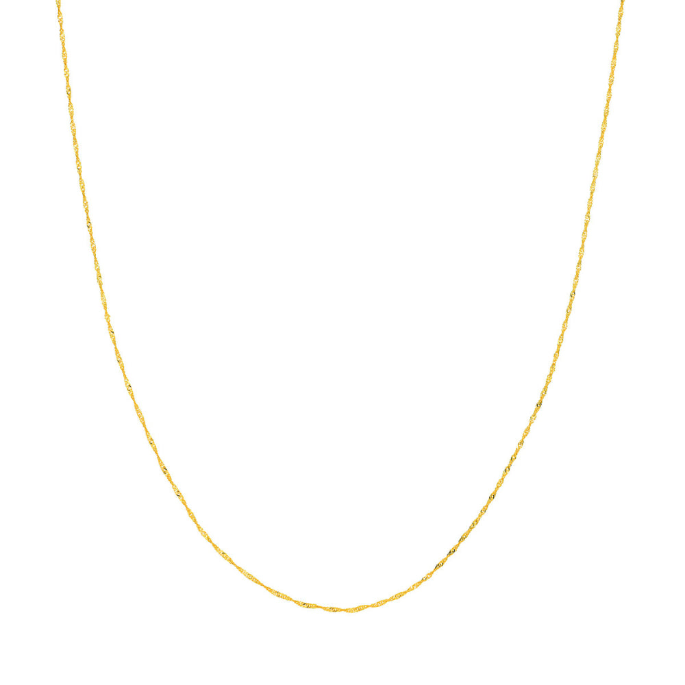 16-Inch 14k Gold Singapore Chain with Twisted Design for Elegance