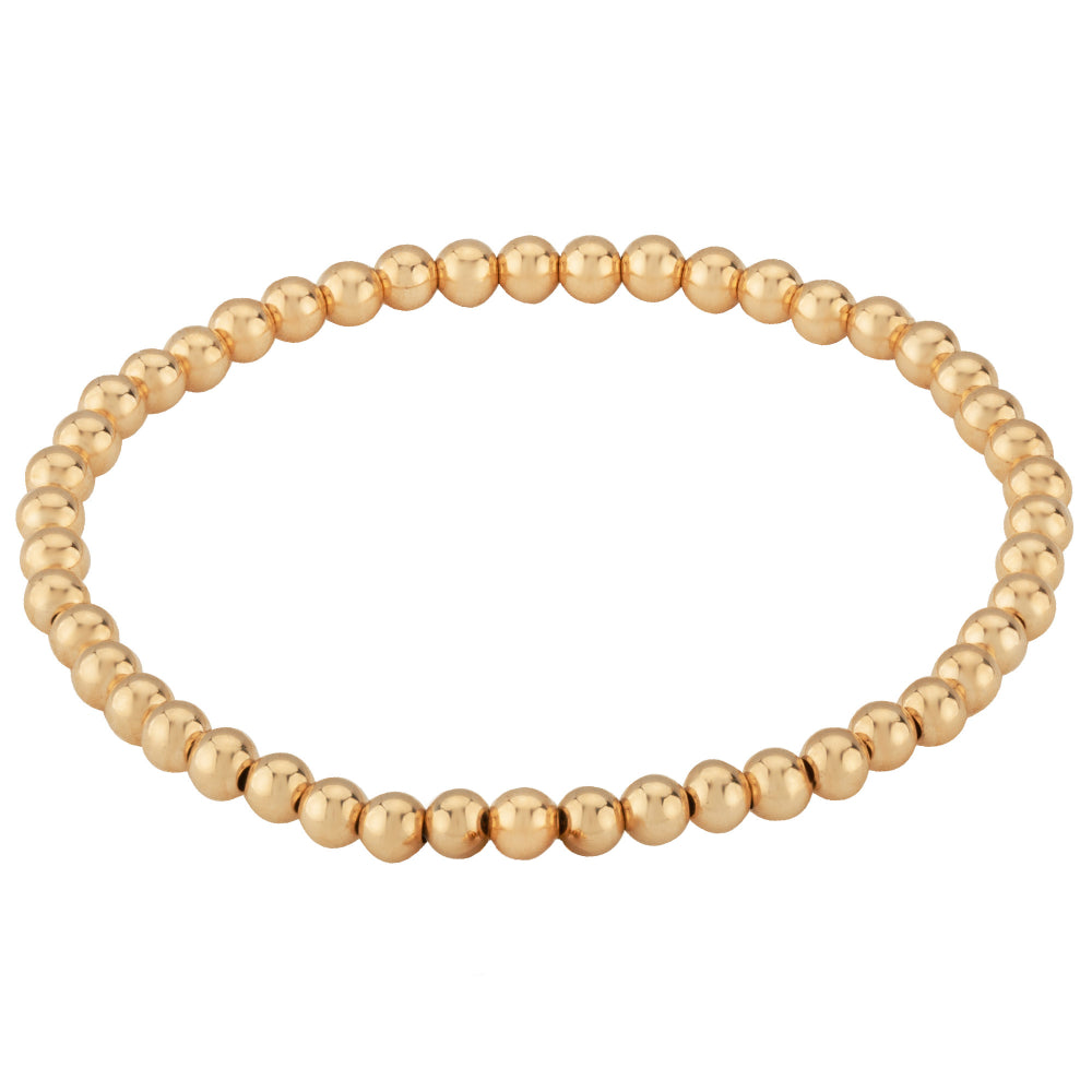 Stunning 14k Yellow Gold 4mm Expandable Bead Bracelet