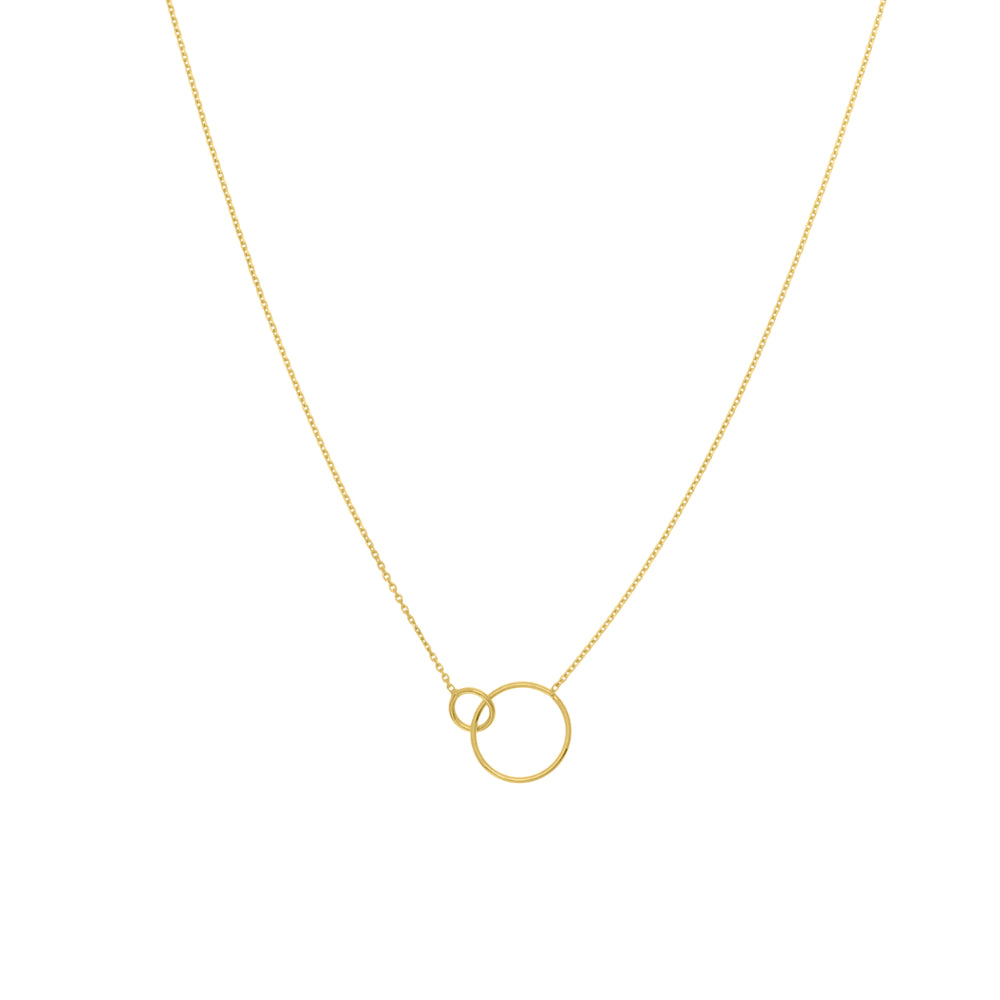 Elegant 14k Gold Intertwined Circles Necklace for Stylish Look