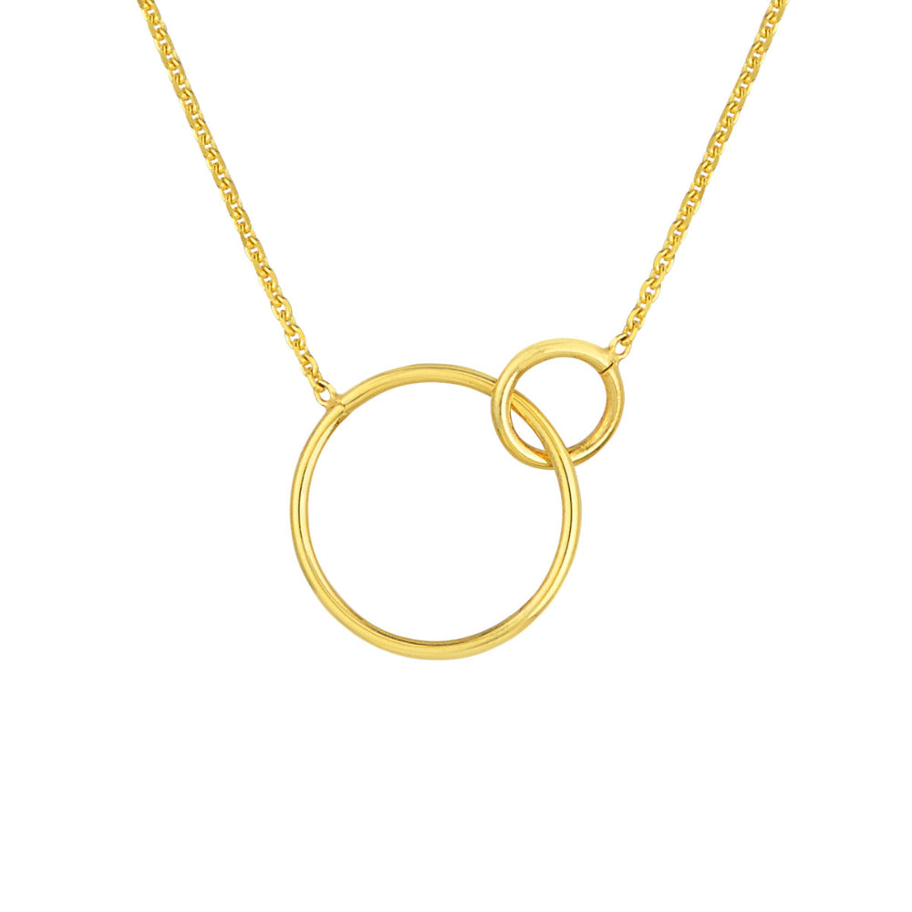 Elegant 14k Gold Intertwined Circles Necklace for Stylish Look