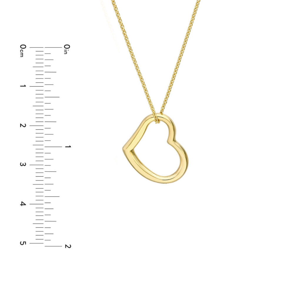 Exquisite 14k Gold Adjustable Open Heart Pendant Necklace for Your Wardrobe