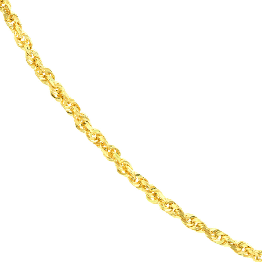 18-Inch 14k Gold Diamond-Cut Rope Chain with Elegant Design