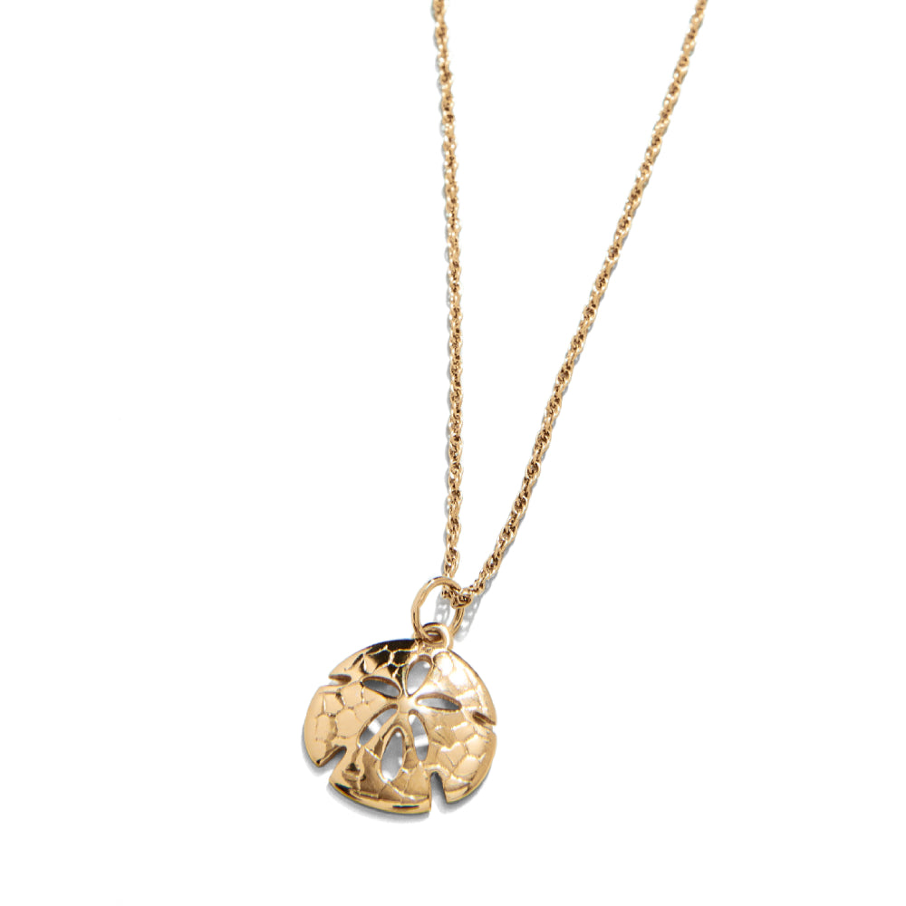 18-Inch Spartina Sand Dollar Charm Necklace with 14kt Gold Vacuum Plating over Stainless Steel