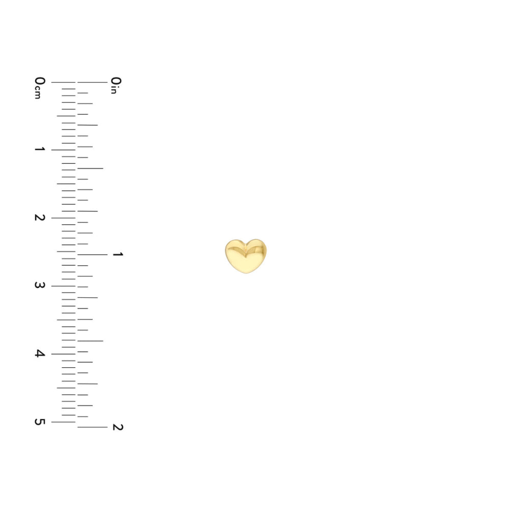 14k Yellow Gold Puffy Heart Stud Earrings: Timeless Fashion Accessory