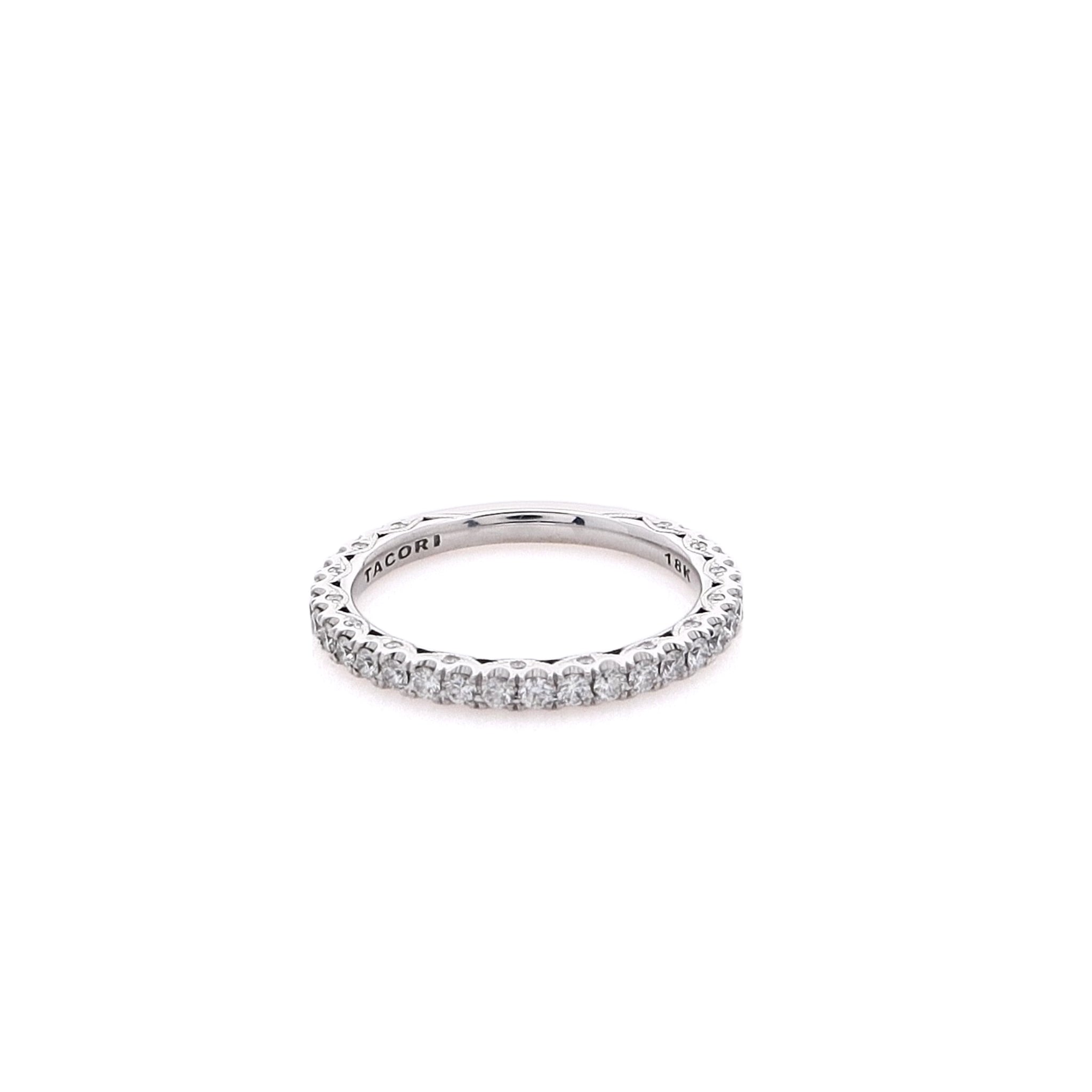 Exquisite Estate Tacori 18 Karat White Gold Diamond Wedding Band for Nuptial Bliss