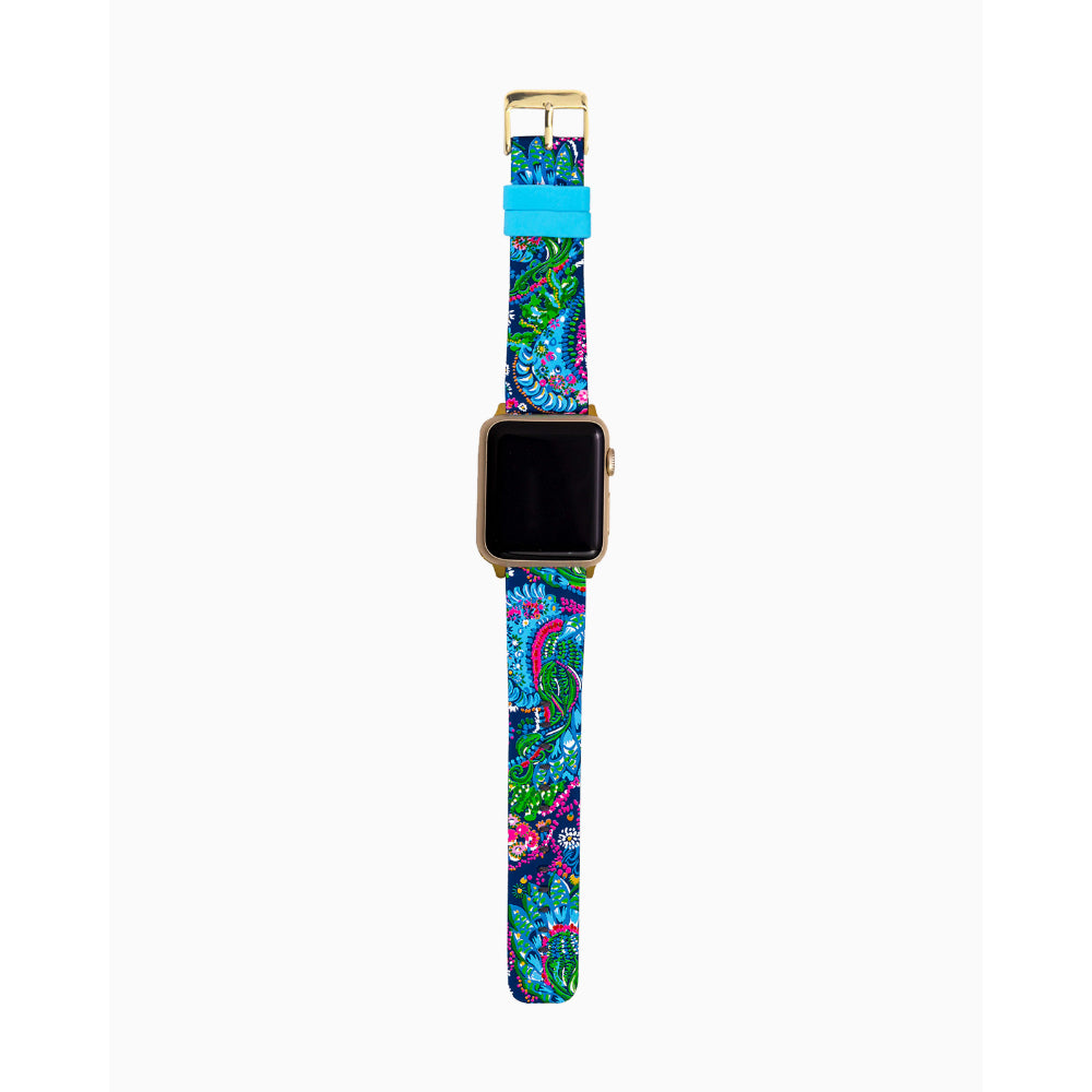 Lilly Pulitzer Gold-Accented Silicone Apple Watch Band - Take Me to the Sea Style