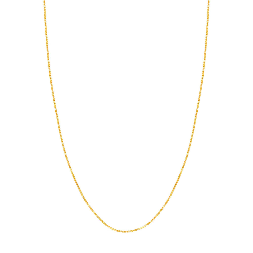 14k Yellow Gold 1.65mm Wide Wheat Chain Necklace for Layering