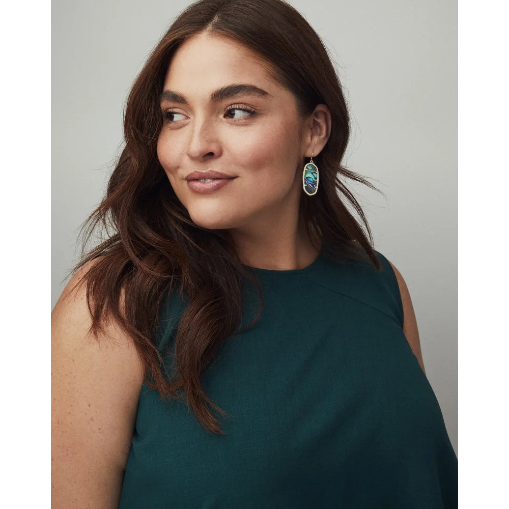 Kendra Scott Elle Gold Plated Drop Earrings Crafted with Abalone Shell - Ideal Jewelry for Daily Wear