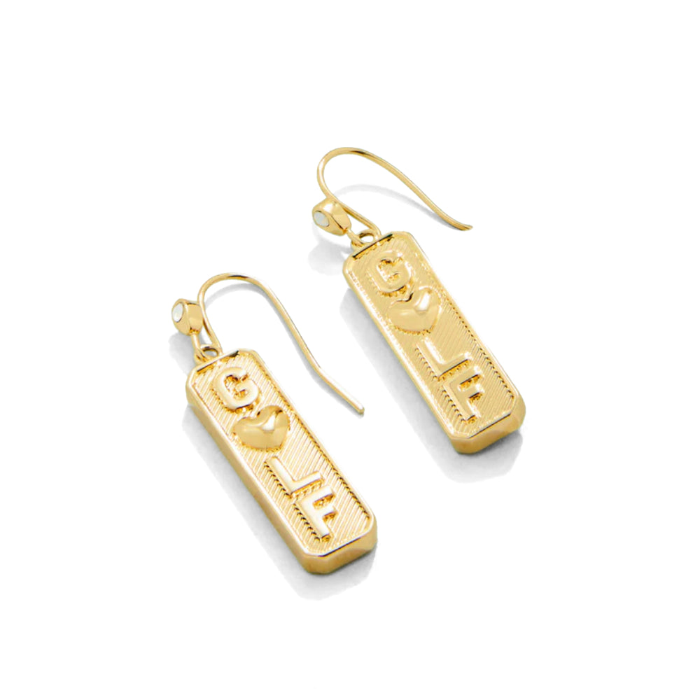 Sparkling Gold Spartina Golf-Inspired Earrings for Everyday and Sports