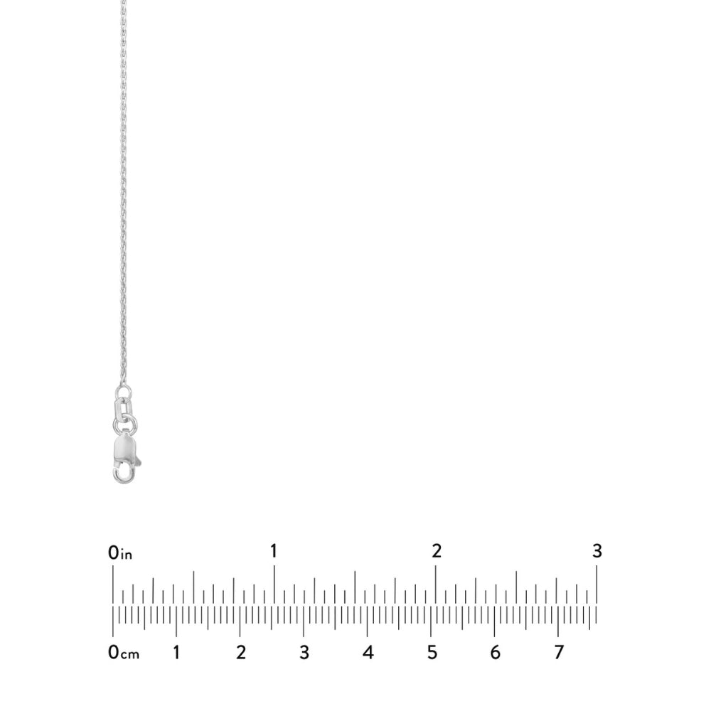 14k White Gold Artisan Diamond-Cut Wheat Design Chain Necklace, 16 Inches