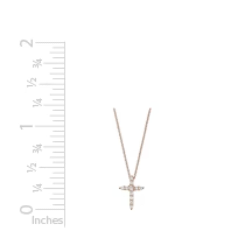 Exquisite 14k Rose Gold Diamond Cross Design Pendant Necklace for Elegant Wear