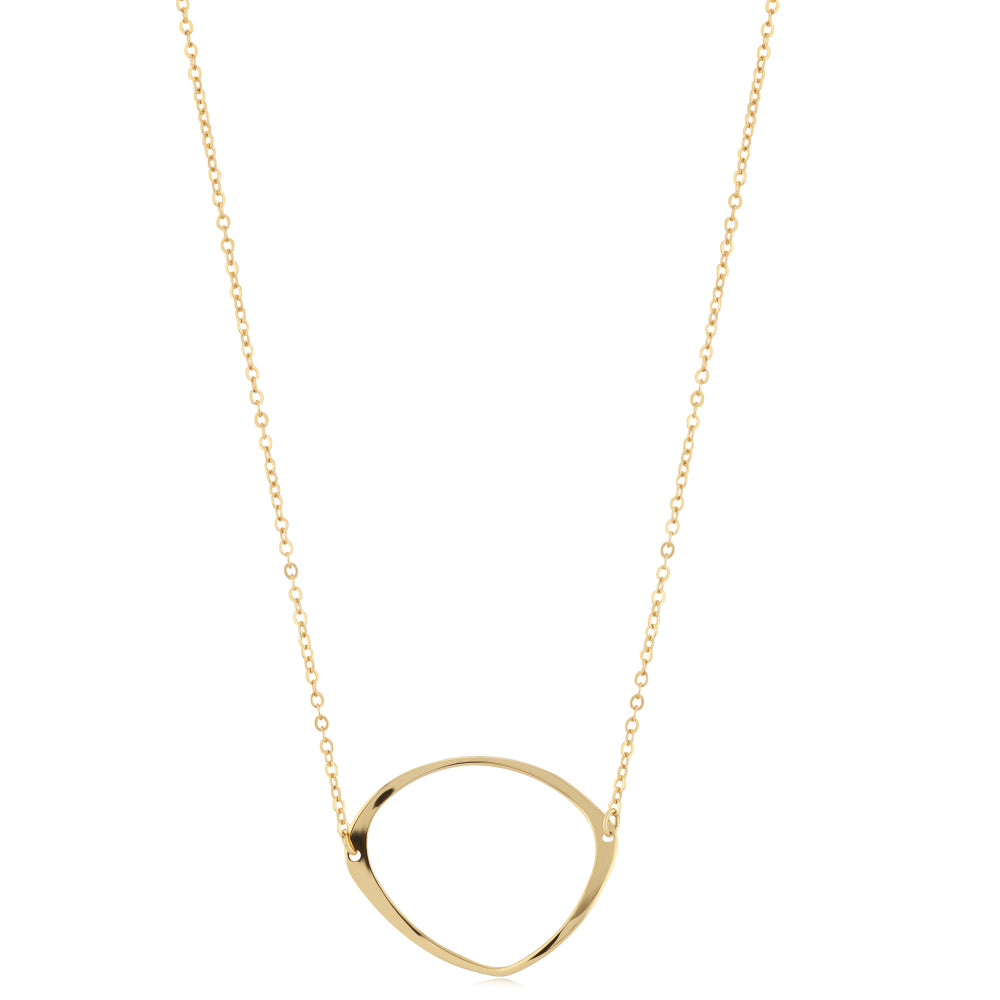 14k Gold Fashionable Free - form Circular Pendant for Jewelry Lovers