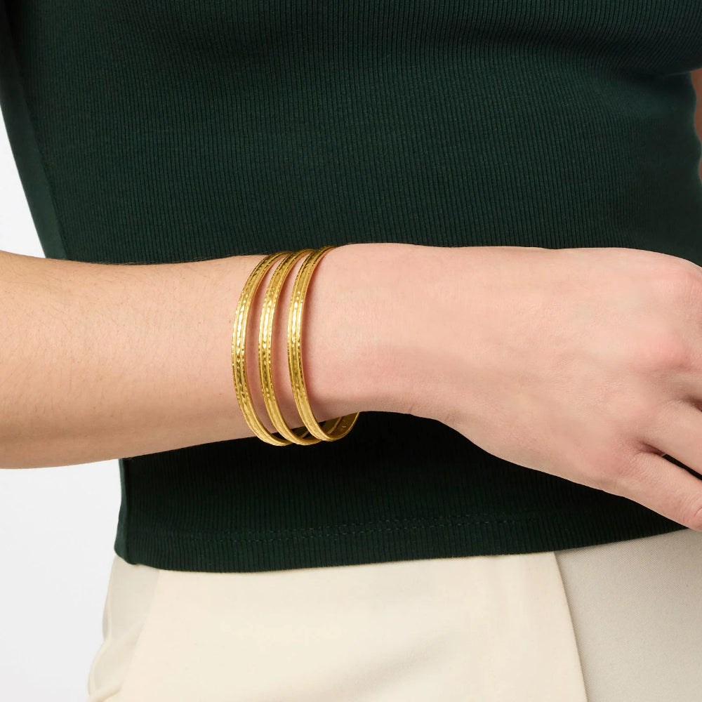 Julie Vos Hand - Hammered Golden Madison Style Bangle Bracelet