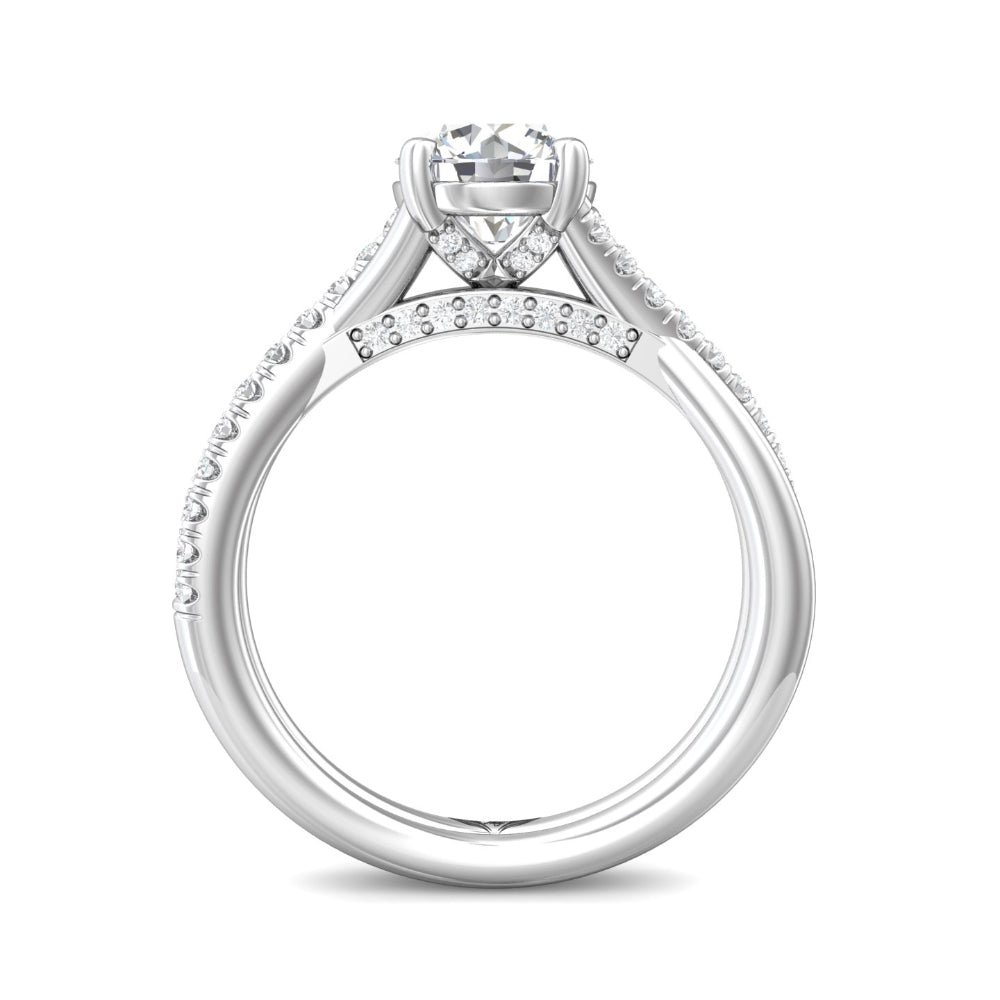Martin 14k White Gold Round Diamond Engagement Ring with Twisted Shank for a Stunning Proposal