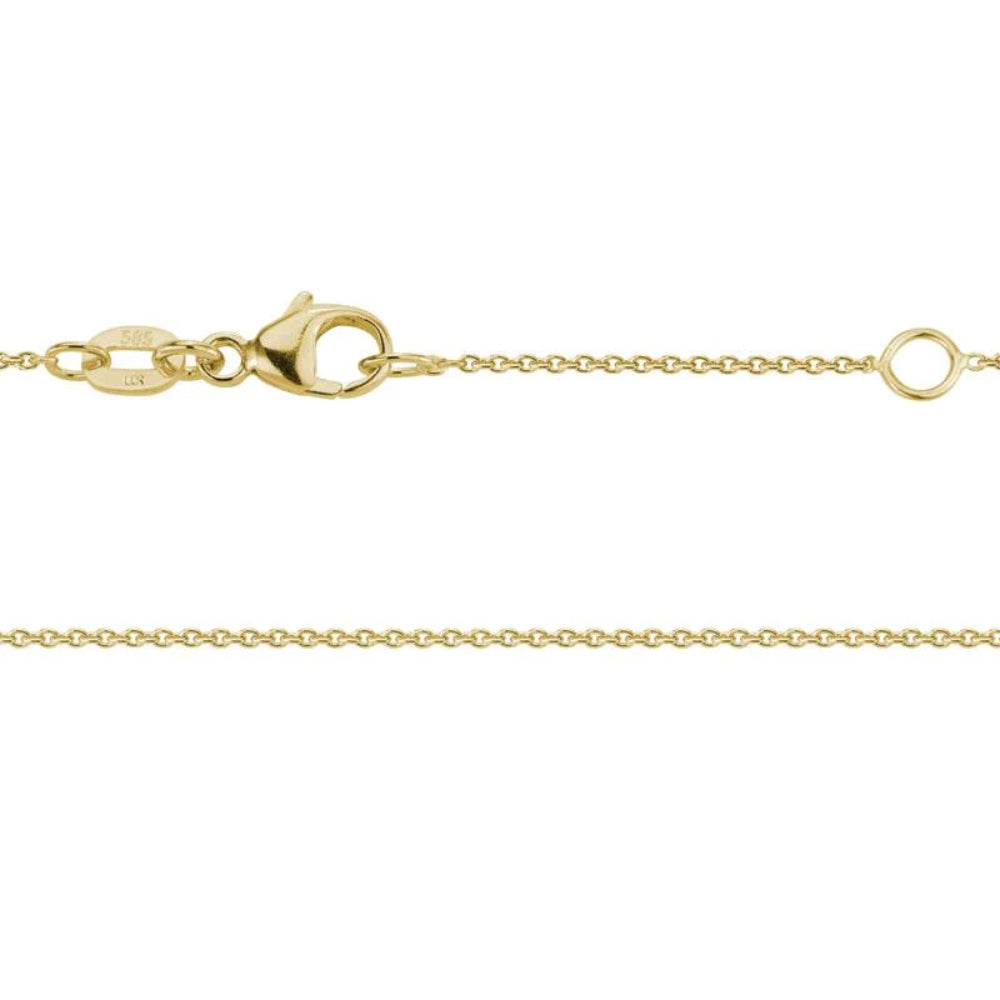 Adjustable 14k Yellow Gold Cable Chain for Elegant Attire