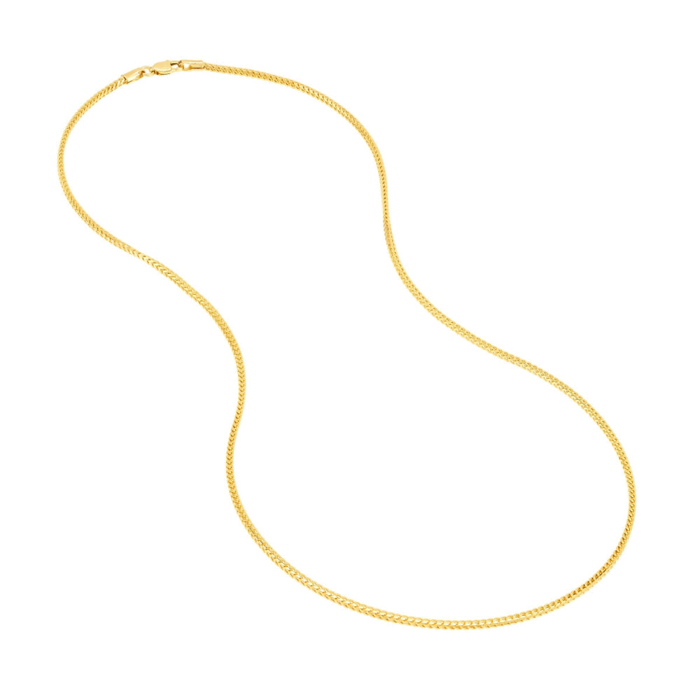 14k Gold 1.55mm Franco Chain for Stylish Layering or Solo Wear