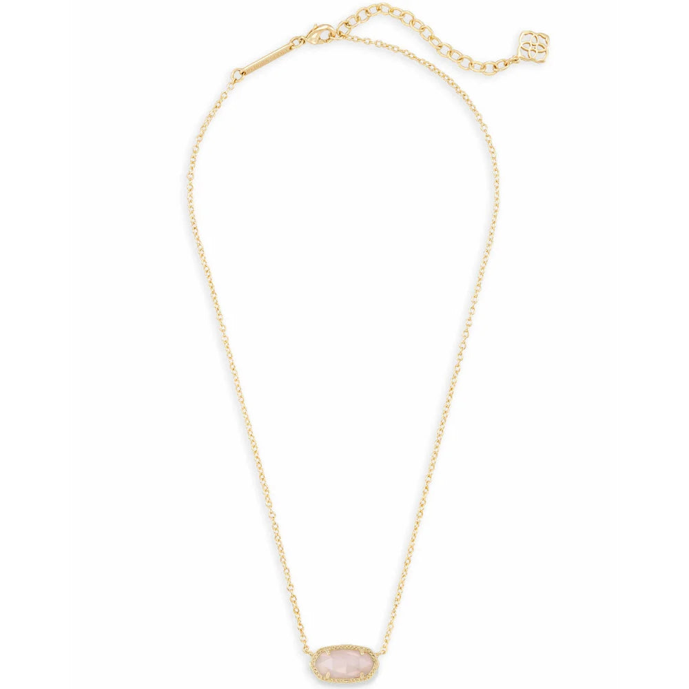 Kendra Scott Rose Quartz Elisa Gold-Plated Pendant Necklace