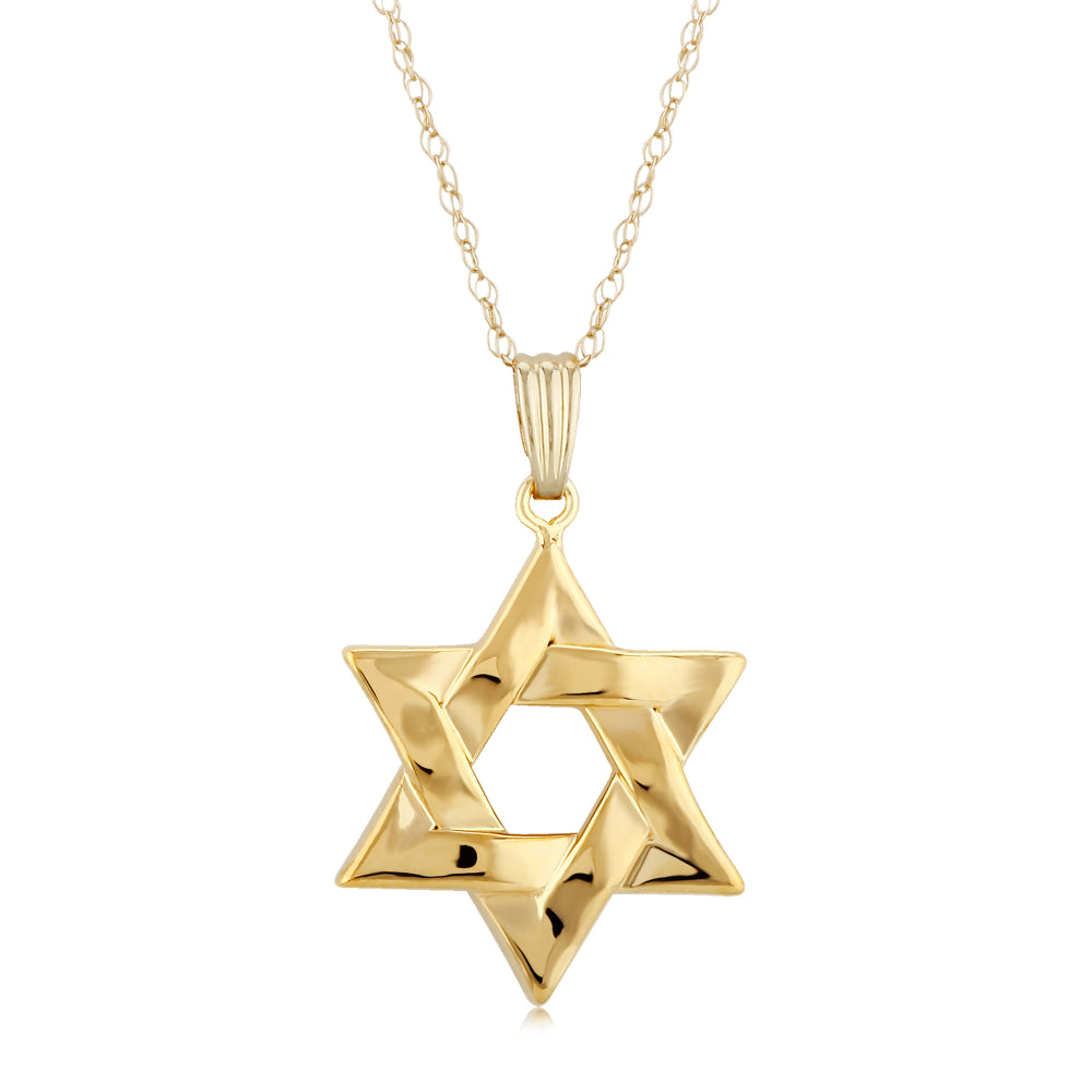 14k Gold Medium-sized Star of David Pendant Necklace for Elegant Faith Display