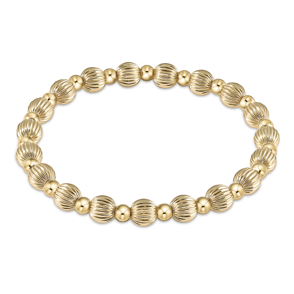 Elegant Gold 6mm enewton Dignity Grateful Pattern Bead Bracelet - 6.25 inches
