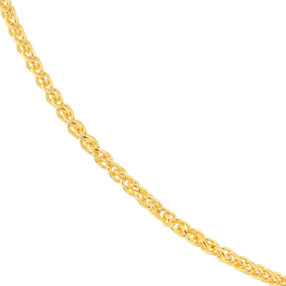 14k Yellow Gold 1.65mm Wide Wheat Chain Necklace for Layering