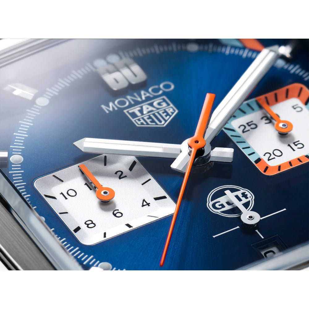 TAG Heuer Automatic Wristwatch - Monaco X Gulf Collection, 39mm Blue Dial