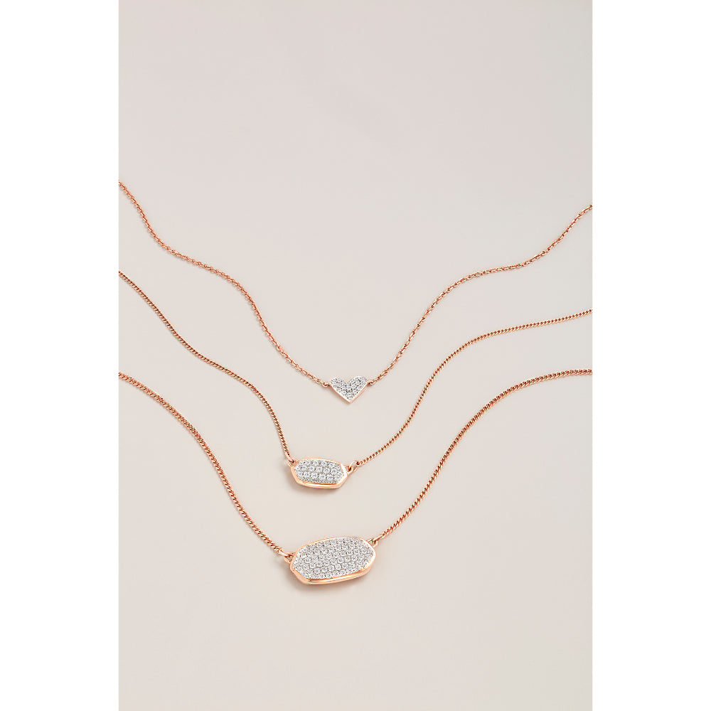 Kendra Scott 14k Gold Heart Pendant Necklace with White Diamonds